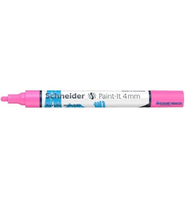 Akril marker, 4 mm, SCHNEIDER 'Paint-It 320', rózsaszín
