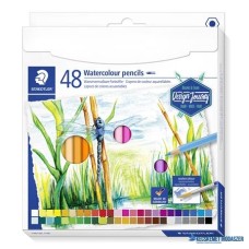 Akvarell ceruza készlet, hatszögletű, STAEDTLER® '146 10C', 48 különböző szín