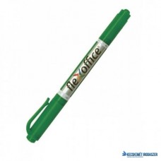 Alkoholos marker, 0,4/1,0 mm, kúpos, kétvégű, FLEXOFFICE 'PM01', zöld