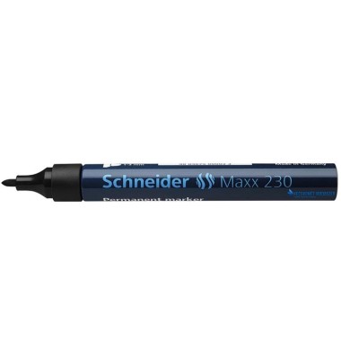 Alkoholos marker, 1-3 mm, fémházas, SCHNEIDER 'Maxx 230', fekete