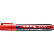 Alkoholos marker, 1,5-3 mm, kúpos, EDDING '300', piros