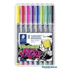 Alkoholos marker készlet, OHP,  0,6 mm, STAEDTLER 'Lumocolor® 318 F', 8 különböző szín