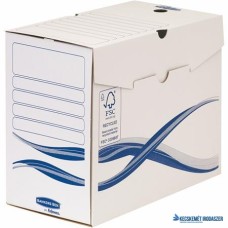 Archiválódoboz, A4, 150 mm, FELLOWES 'Bankers Box Basic', kék-fehér IFW4460302