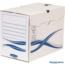 Archiválódoboz, A4, 200 mm, FELLOWES 'Bankers Box Basic', kék-fehér IFW4460402