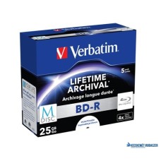 BD-R BluRay lemez, archiváló, nyomtatható, M-DISC, 25GB, 4x, 1 db, normál tok, VERBATIM