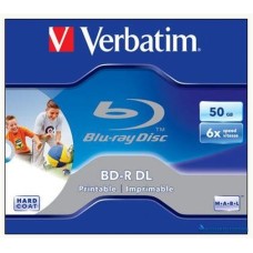 BD-R BluRay lemez, kétrétegű, nyomtatható, 50GB, 6x, 1 db, normál tok, VERBATIM