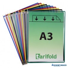 Bemutatótábla, A3, acélkeretes, álló, TARIFOLD, vegyes színek