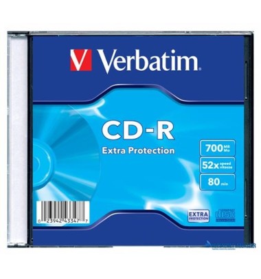 CD-R lemez, 700MB, 52x, 1 db, vékony tok, VERBATIM 'DataLife'