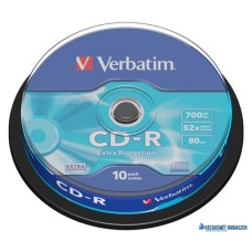 CD-R lemez, 700MB, 52x, 10 db, hengeren, VERBATIM 'DataLife'