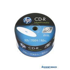 CD-R lemez, nyomtatható, 700MB, 52x, 50 db, zsugor csomagolás, HP