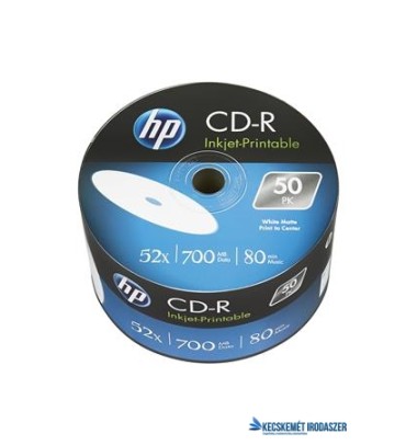 CD-R lemez, nyomtatható, 700MB, 52x, 50 db, zsugor csomagolás, HP
