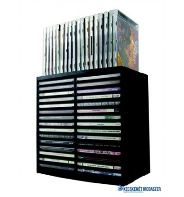 CD-tároló, automata kiemelőrendszerű, 30+18 db-os, FELLOWES 'Spring', fekete