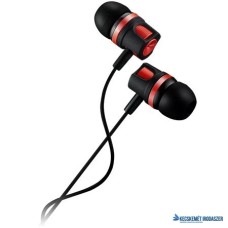 Fülhallgató, mikrofonnal, CANYON 'EP-3', fekete-piros