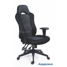 Főnöki szék, fekete/szürke gyöngyszövet-borítás, fekete lábkereszt, MAYAH 'Racer Plus'