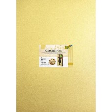 Dekorkarton tömb, csillámos, 1 oldalas, 50x70 cm, 300g, 5 lap, FOLIA, arany