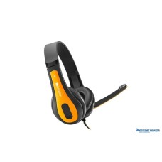 Fejhallgató, mikrofon, CANYON 'HSC-1', fekete-sárga