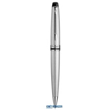 Golyóstoll, 0,7 mm, csiszolt fém tolltest, ezüst klip, WATERMAN 'Expert III', kék