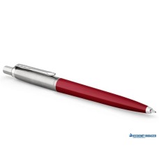 Golyóstoll, 0,7 mm, ezüst színű klip, piros tolltest, PARKER 'Royal Jotter Originals', kék