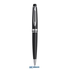 Golyóstoll, 0,7 mm, matt fekete tolltest, ezüst klip, WATERMAN 'Expert III' , kék