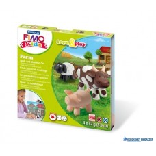 Gyurma készlet, 4x42 g, égethető, FIMO 'Kids Form & Play', farm