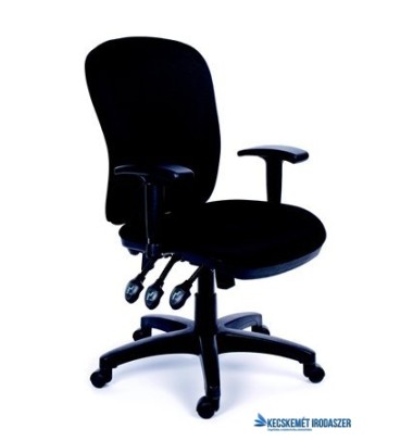 Irodai szék, állítható karfával, fekete gyöngyszövet-borítás, fekete lábkereszt, MAYAH 'Comfort'