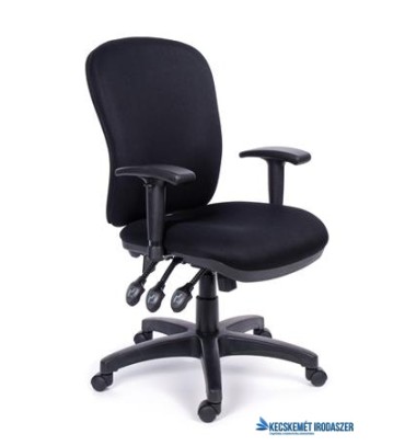 Irodai szék, állítható karfával, fekete gyöngyszövet-borítás, fekete lábkereszt, MAYAH 'Super Comfort'