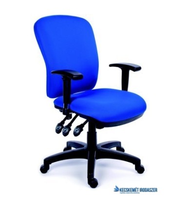Irodai szék, állítható karfával, kék gyöngyszövet-borítás, fekete lábkereszt, MAYAH 'Comfort'