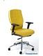 Irodai szék, állítható karfával, sárga szövetborítás, alumínium lábkereszt, MAYAH Sunshine