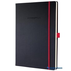 Jegyzetfüzet, exkluzív, A4, vonalas, 97 lap, keményfedeles, SIGEL 'Conceptum Red Edition', fekete-piros