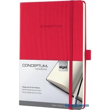Jegyzetfüzet, exkluzív, A4, vonalas, 97 lap, keményfedeles, SIGEL 'Conceptum', piros