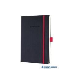 Jegyzetfüzet, exkluzív, A5, kockás, 97 lap, keményfedeles, SIGEL 'Conceptum Red Edition', fekete-piros