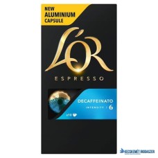 Kávékapszula, 10 db, koffeinmentes, JACOBS DOUWE EGBERTS 'L`OR Decaffeinato'