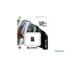 Memóriakártya, microSDXC, 128GB, CL10/UHS-I/U1/V10/A1, KINGSTON 'Canvas Select Plus'