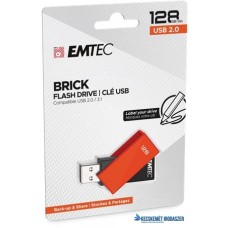 Pendrive, 128GB, USB 2.0, EMTEC 'C350 Brick', narancssárga