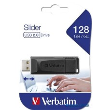 Pendrive, 128GB, USB 2.0, VERBATIM 'Slider', fekete