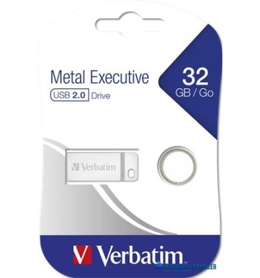 Pendrive, 32GB, USB 2.0,  VERBATIM 'Executive Metal', ezüst