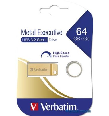 Pendrive, 64GB, USB 3.2, VERBATIM 'Executive Metal', arany