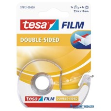 Ragasztószalag, kétoldalas, adagolón, 12 mm x 7,5 m, TESA 'Tesafilm'