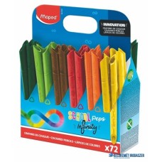 Színes ceruza készlet, ceruzatartó, háromszögletű, MAPED 'Color`Peps INFINITY', 72 darabos készlet