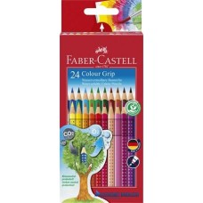 Színes ceruza készlet, háromszögletű, FABER-CASTELL 'Grip 2001', 24 különböző szín
