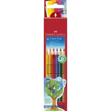 Színes ceruza készlet, háromszögletű, FABER-CASTELL 'Grip 2001', 6 különböző szín