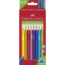 Színes ceruza készlet, háromszögletű, FABER-CASTELL 'Jumbo', 10 különböző szín