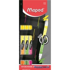 Szövegkiemelő készlet, 1-5 mm, kétvégű, MAPED 'Fluo Peps Duo', vegyes színek
