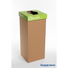 Szelektív hulladékgyűjtő, újrahasznosított, angol felirat, 60 l, RECOBIN 'Office', zöld