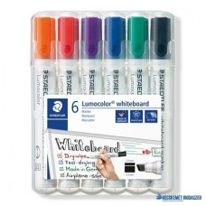 Táblamarker készlet, 2-5 mm, vágott, STAEDTLER 'Lumocolor® 351 B', 6 különböző szín
