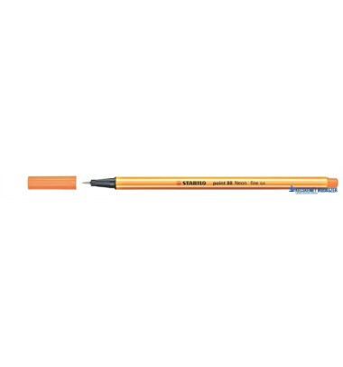 Tűfilc, 0,4 mm, STABILO 'Point 88', neon narancssárga