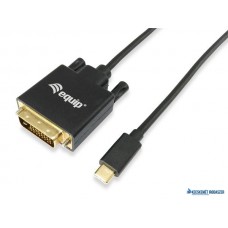 Átalakító kábel, USB-C-DVI-D Dual-Link, 1,8m, EQUIP