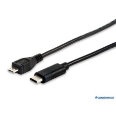 Átalakító kábel, USB-C-USB MicroB 2.0, 1m, EQUIP