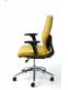 Irodai szék, állítható karfával, sárga szövetborítás, alumínium lábkereszt, MAYAH 